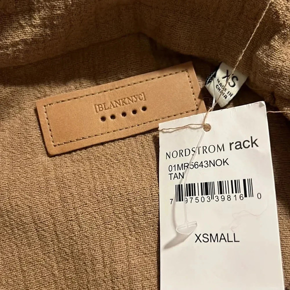 NWT BlankNYC Dolman Sleeve Drawstring Details Woven Raw Hem Jacket Womens XS Tan - Picture 6 of 14